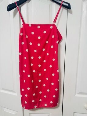 Mi Ami Pink Polka Dot Slip Dress
